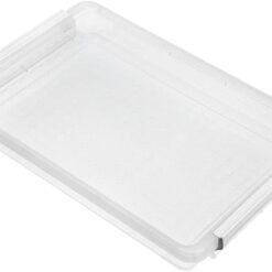 Clear Transparent PP Plastic Stackable Storage Box Desk Paper Magazine Container with Buckle, Office Supplies Accessories File Protector Case Organizer, Portable Project Case